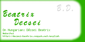 beatrix decsei business card